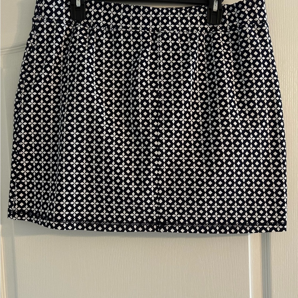 T by Talbots Navy and White Geometric skort